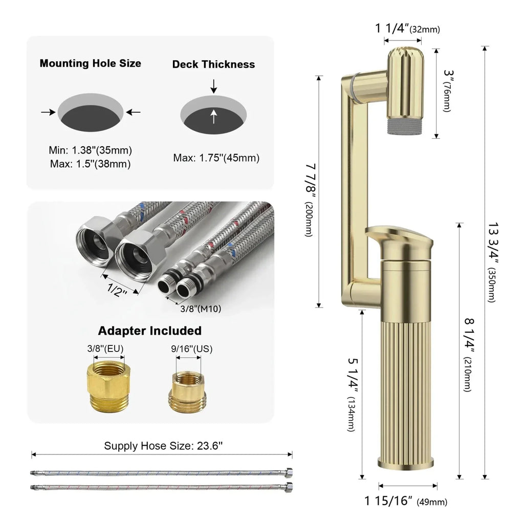 Recertified-Lefton 360° Rotatable Single-Hole Bathroom Faucet-BF2208-US