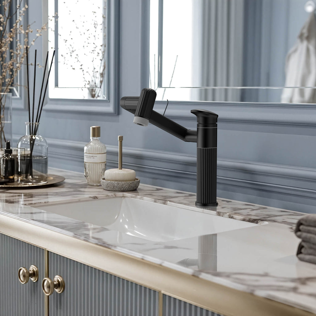 Recertified-Lefton 360° Rotatable Single-Hole Bathroom Faucet-BF2208-US