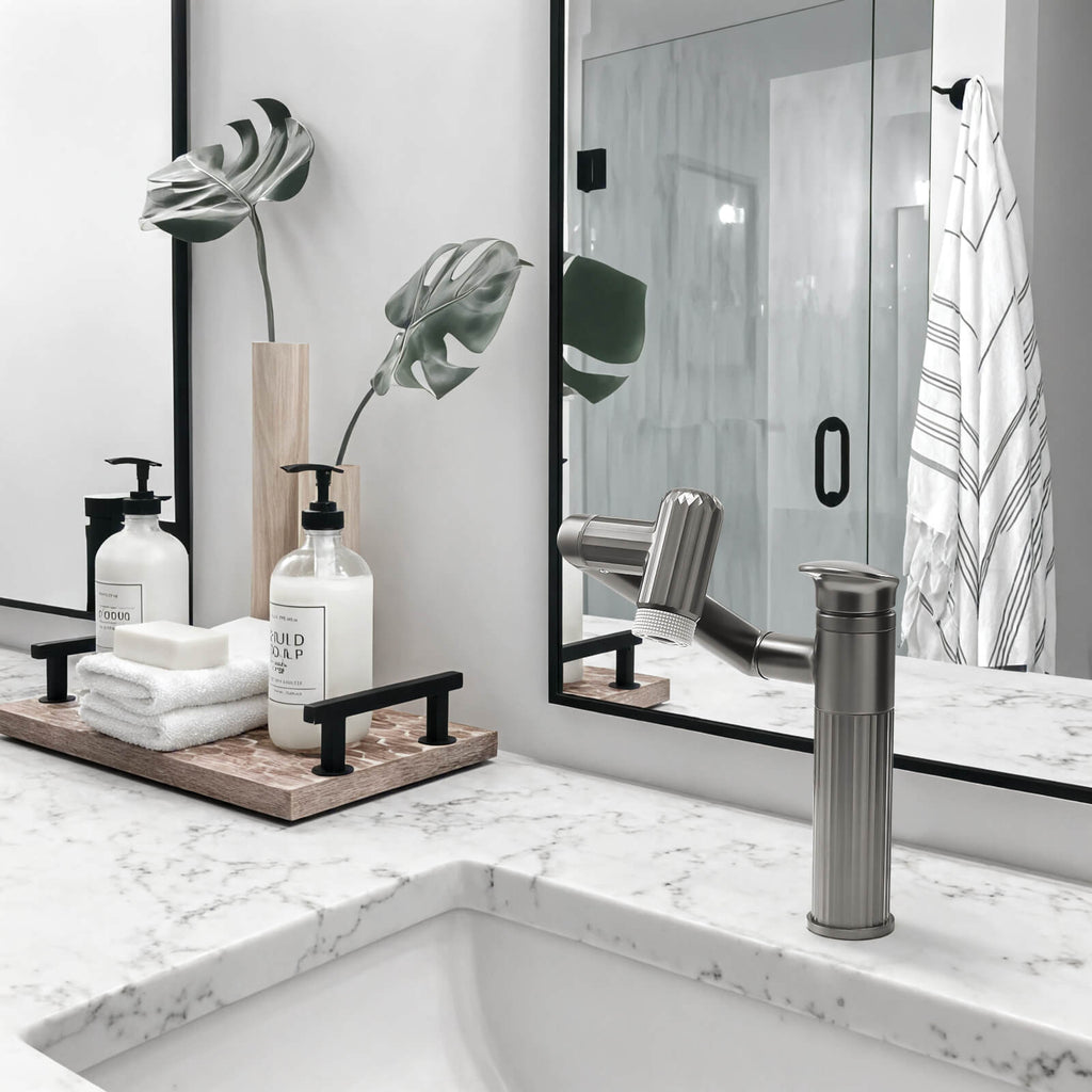Recertified-Lefton 360° Rotatable Single-Hole Bathroom Faucet-BF2208-US
