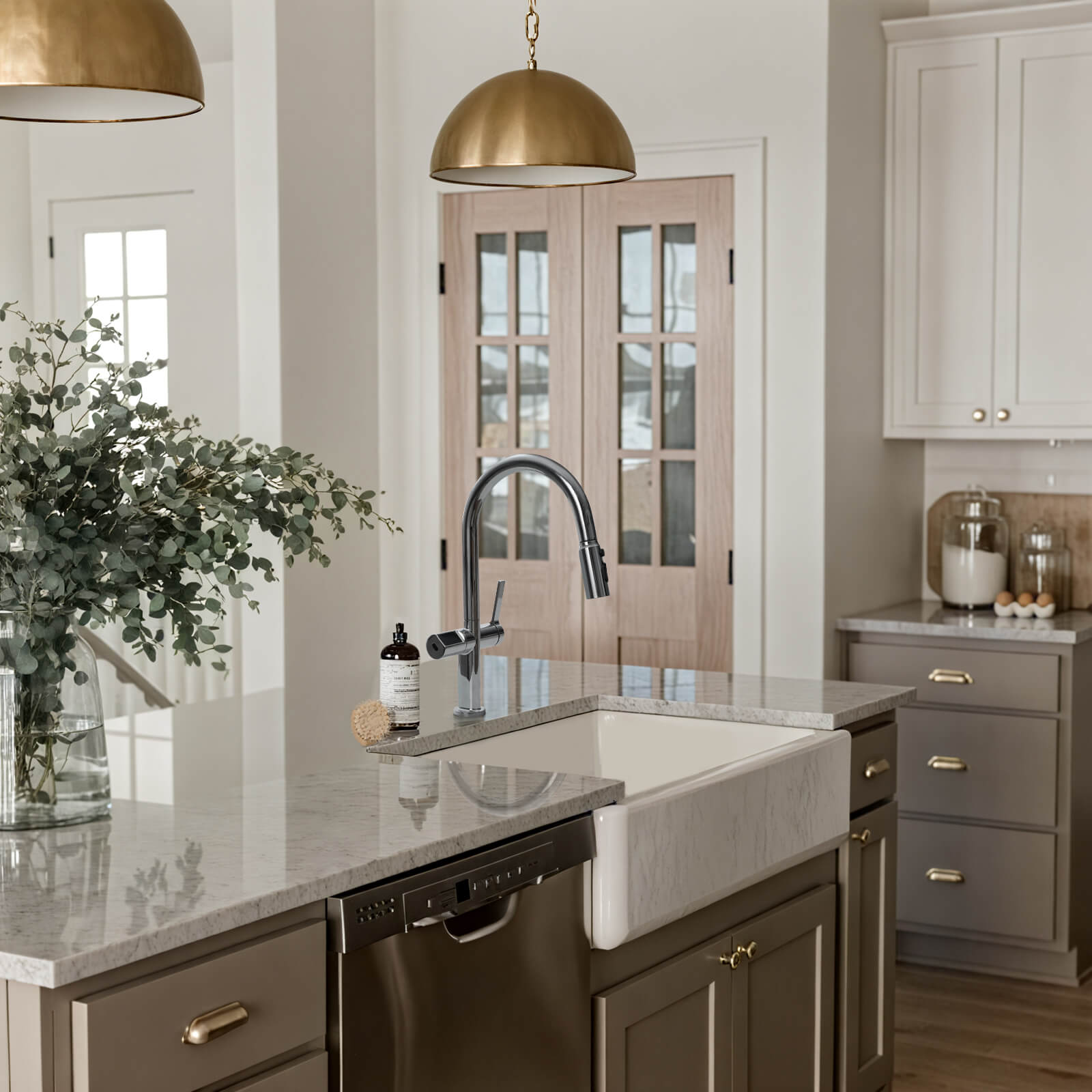 Recertified-Lefton Touchless Sensor Kitchen Faucet with Temperature Display-KF2206-US