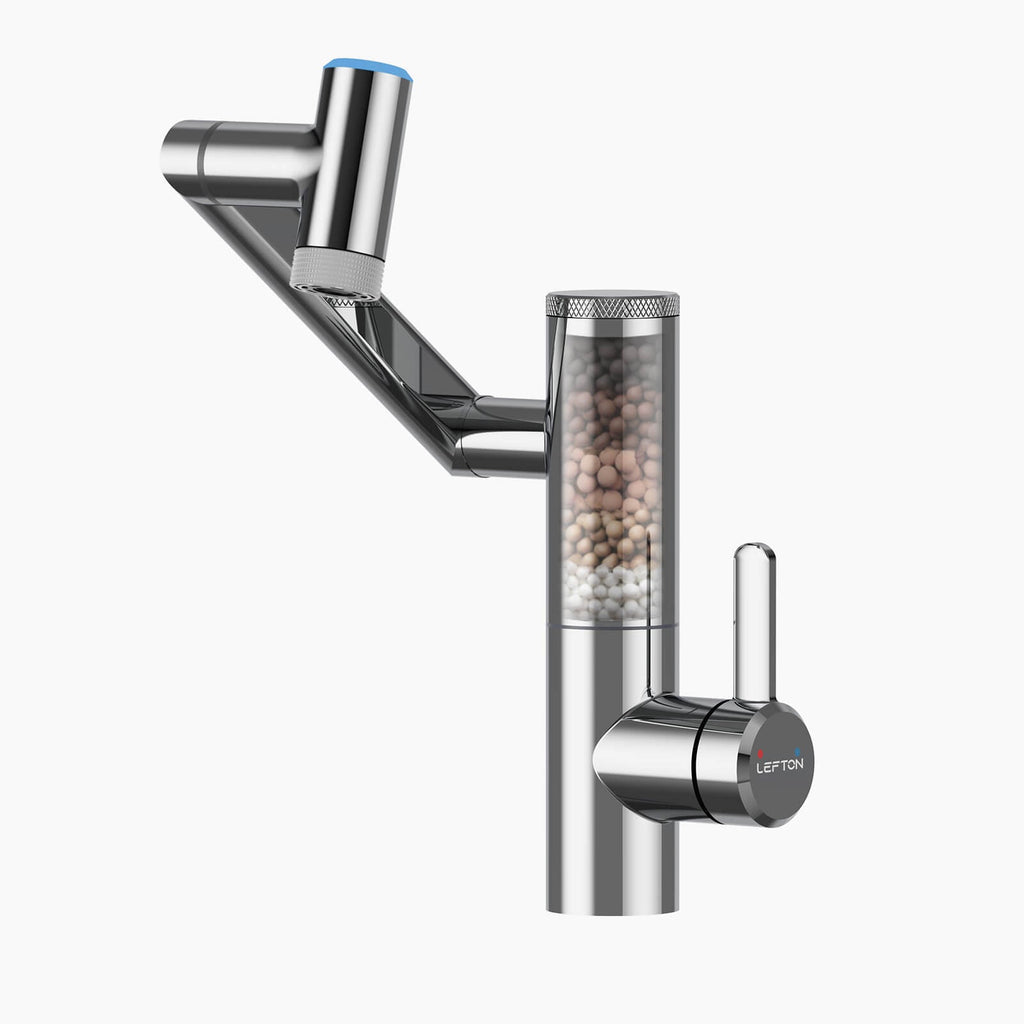 Lefton 1080° Rotating Bathroom Built-in Filter Faucet With Temperature Display-BPF01