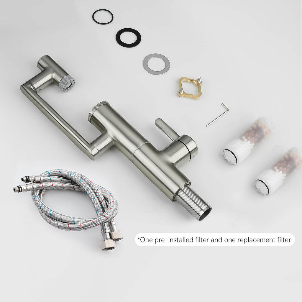Lefton 1080° Rotating Bathroom Built-in Filter Faucet With Temperature Display-BPF01
