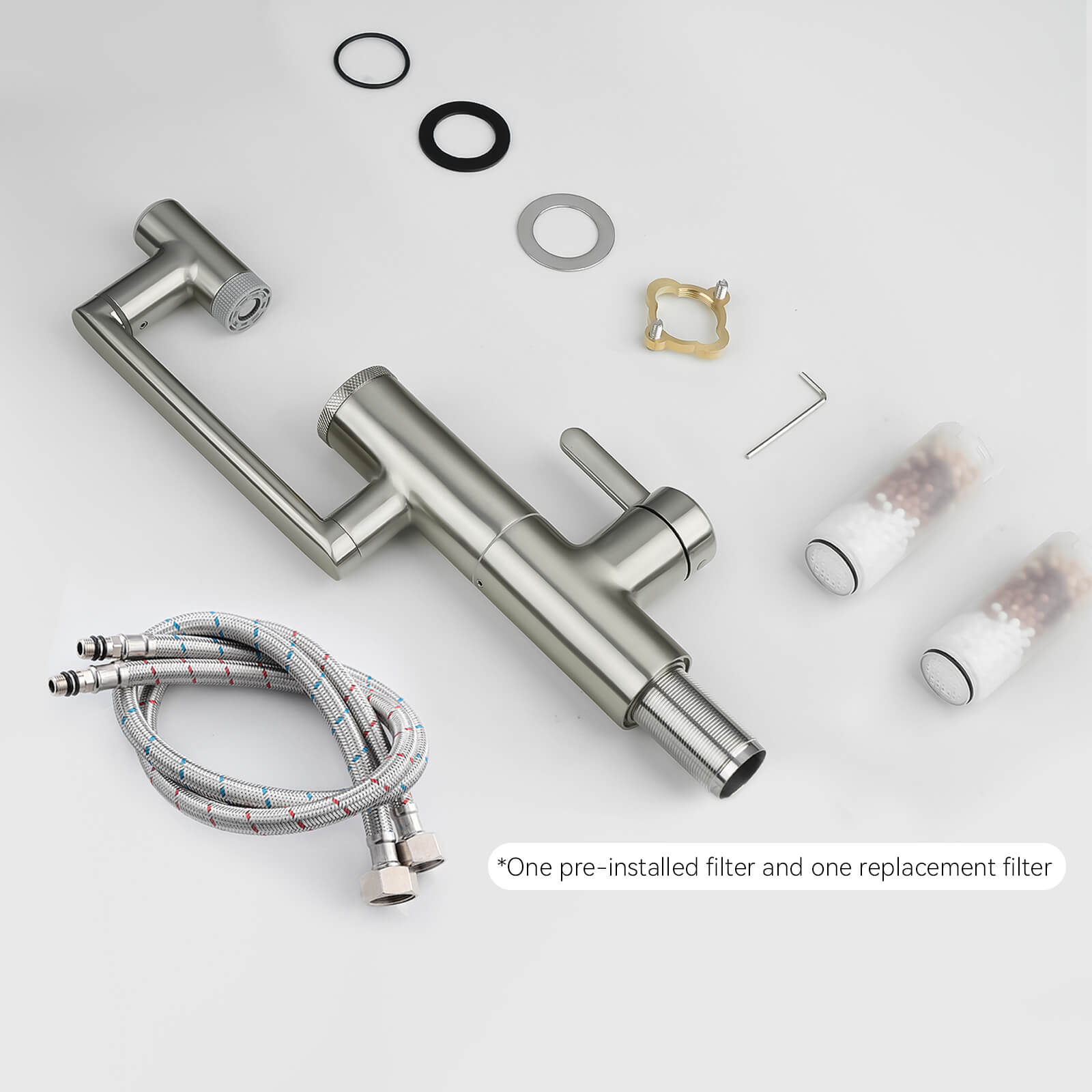 Lefton 1080° Rotating Bathroom Built-in Filter Faucet With Temperature Display-BPF01