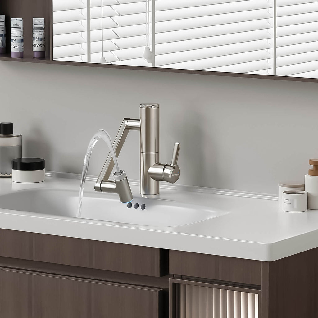 Lefton 1080° Rotating Bathroom Built-in Filter Faucet With Temperature Display-BPF01
