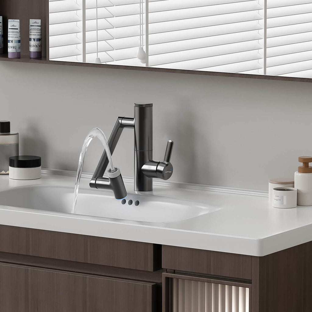 Lefton 1080° Rotating Bathroom Built-in Filter Faucet With Temperature Display-BPF01