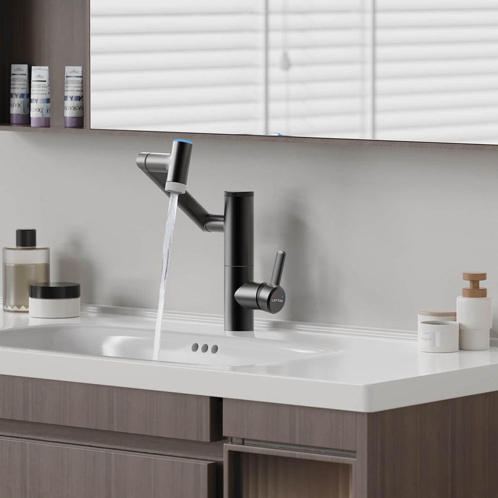 Lefton 1080° Rotating Bathroom Built-in Filter Faucet With Temperature Display-BPF01