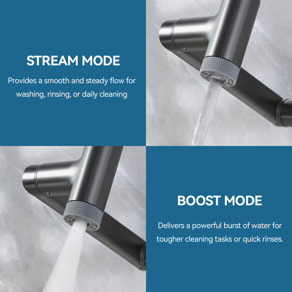 Lefton 1080° Rotating Bathroom Built-in Filter Faucet With Temperature Display-BPF01