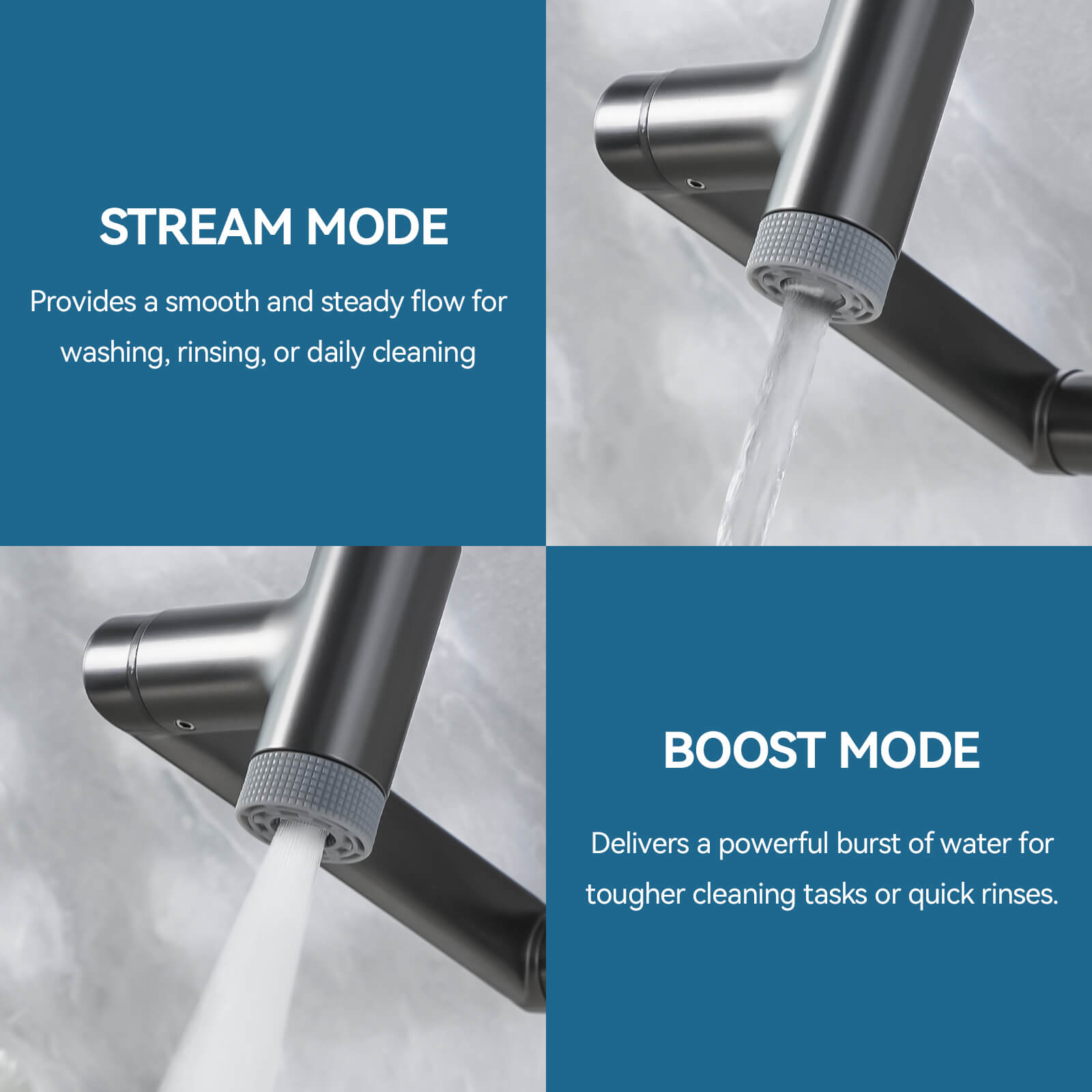 Lefton 1080° Rotating Bathroom Built-in Filter Faucet With Temperature Display-BPF01