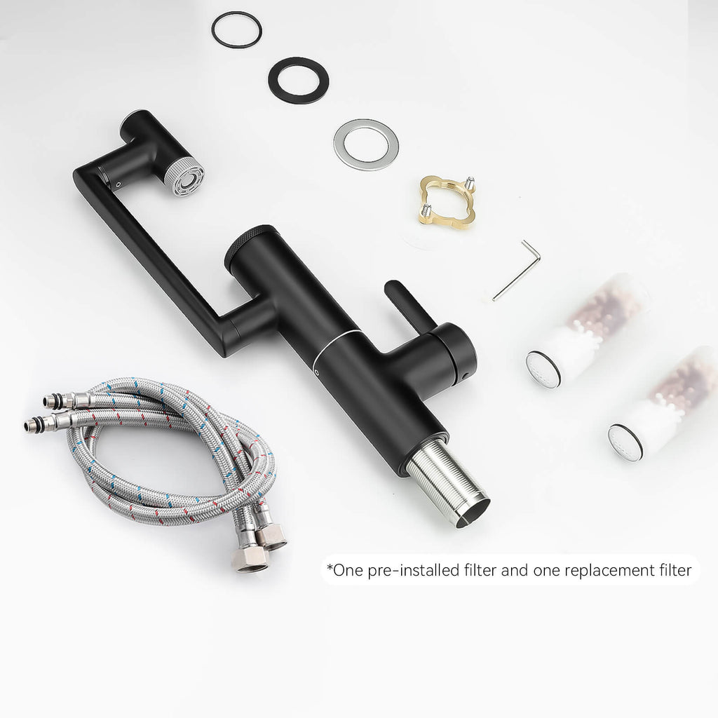 Lefton 1080° Rotating Bathroom Built-in Filter Faucet With Temperature Display-BPF01