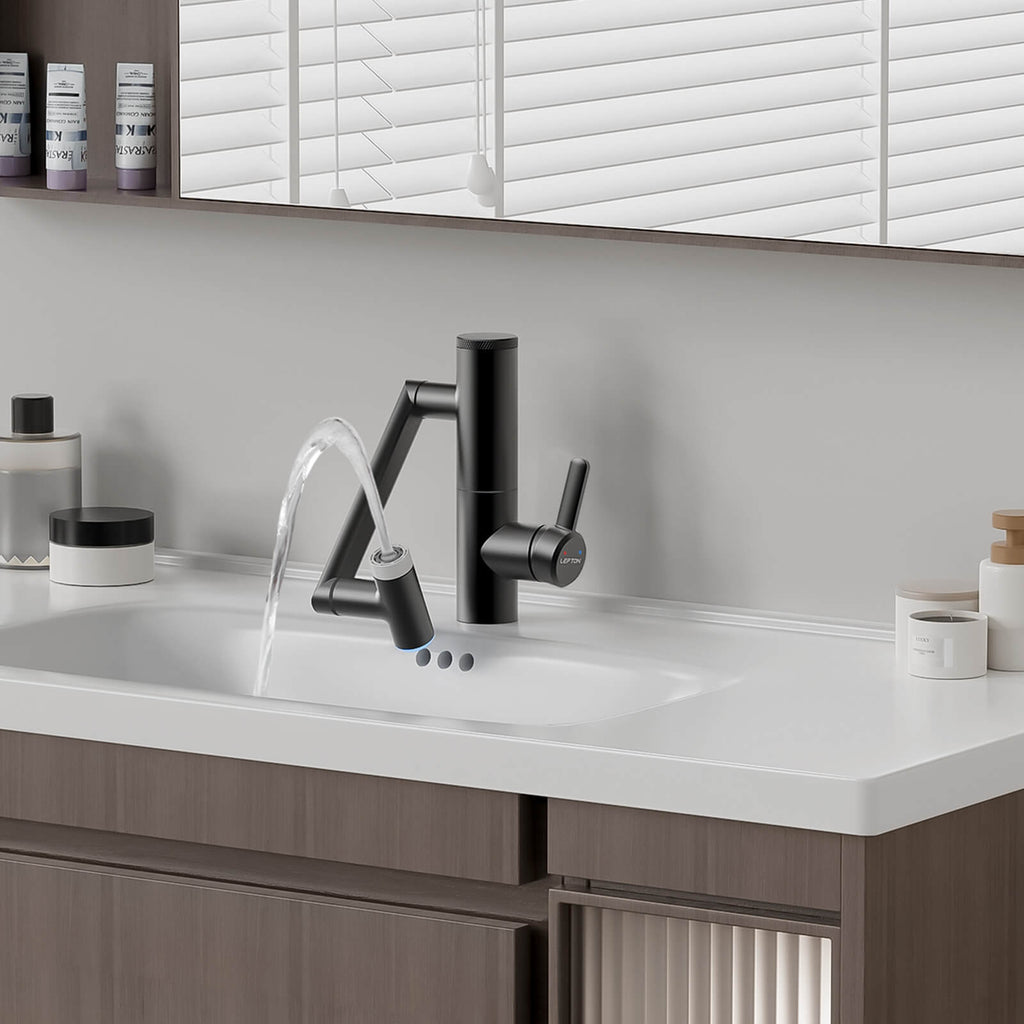Lefton 1080° Rotating Bathroom Built-in Filter Faucet With Temperature Display-BPF01