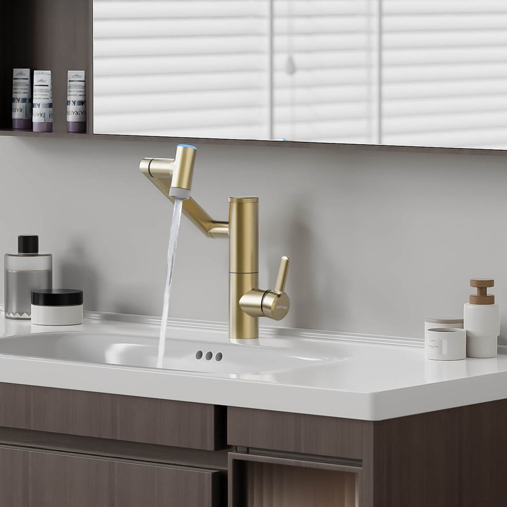 Lefton 1080° Rotating Bathroom Built-in Filter Faucet With Temperature Display-BPF01