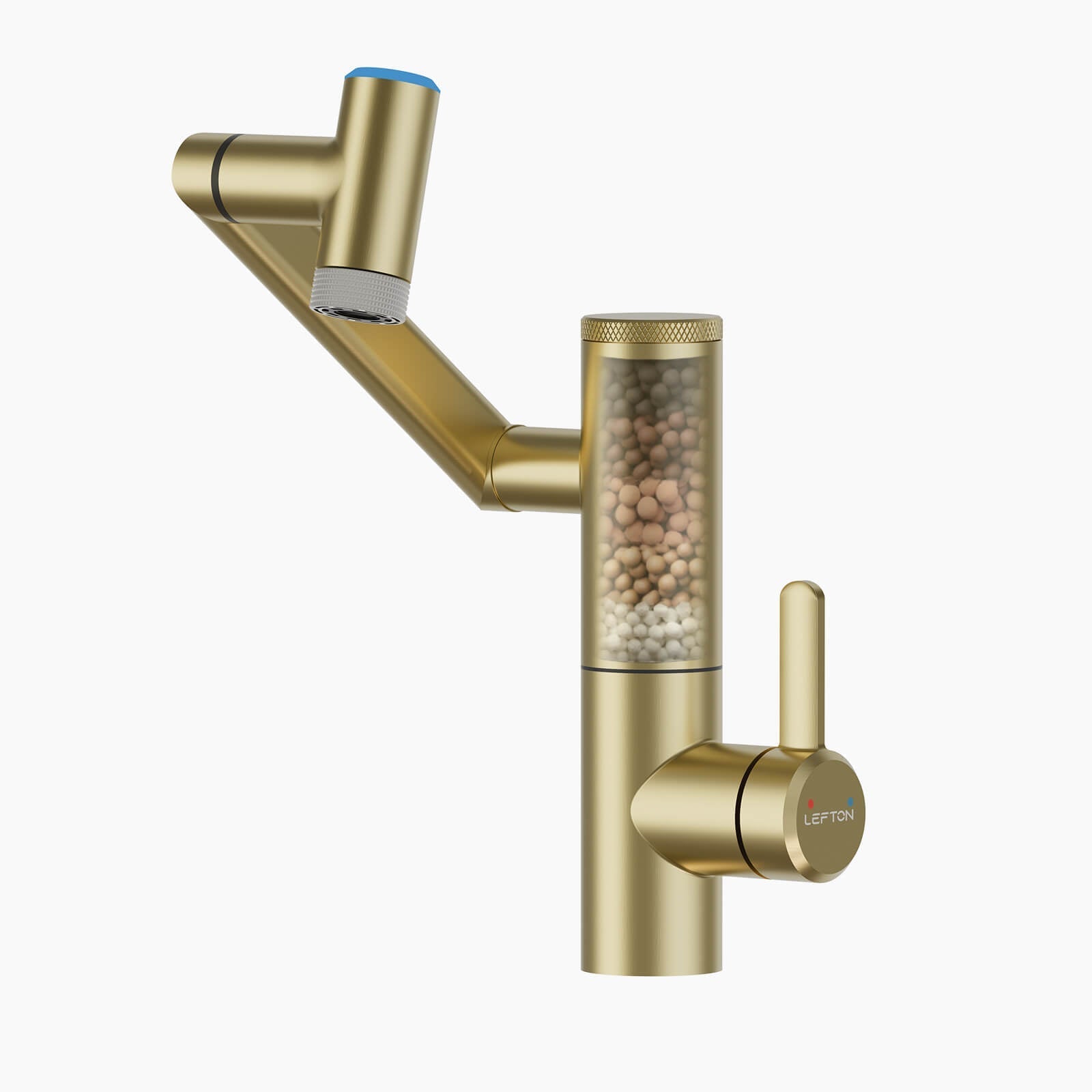 Lefton 1080° Rotating Bathroom Built-in Filter Faucet With Temperature Display-BPF01