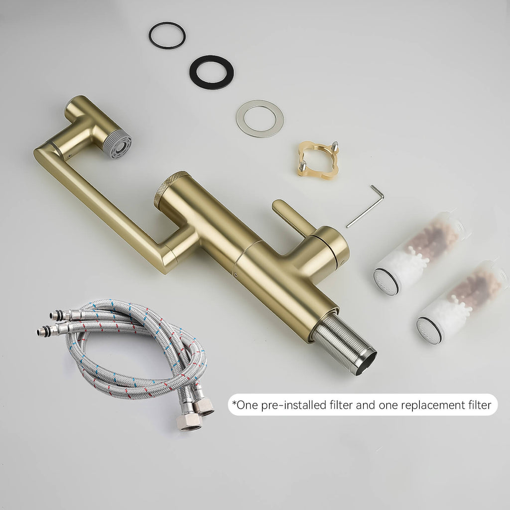 Lefton 1080° Rotating Bathroom Built-in Filter Faucet With Temperature Display-BPF01