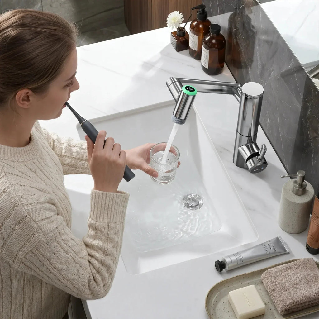 Lefton 1080° Rotating Bathroom Built-in Filter Faucet With Temperature Display-BPF01