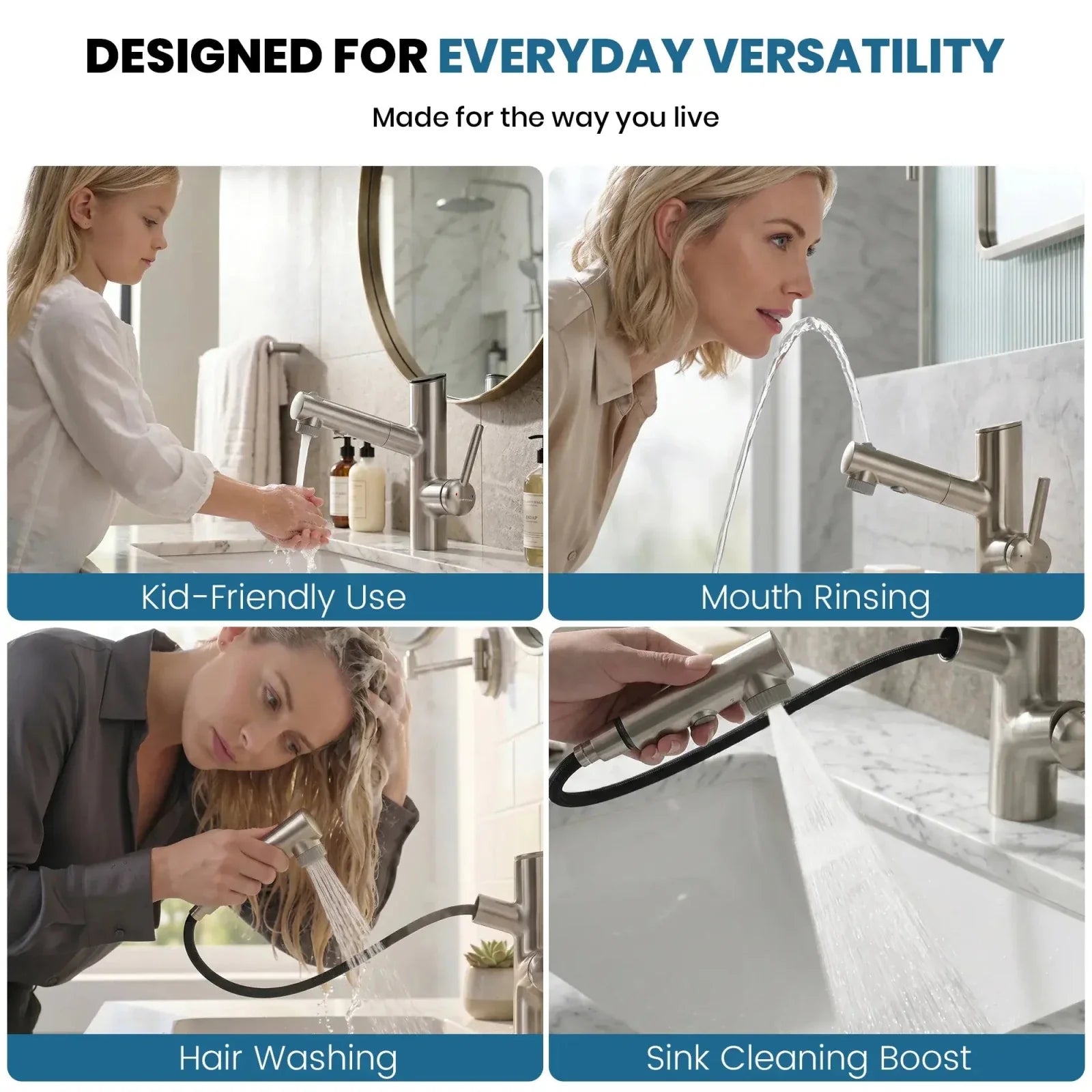 Lefton Single-Handle Bathroom Fountain Faucet With Temperature Display-BF2502