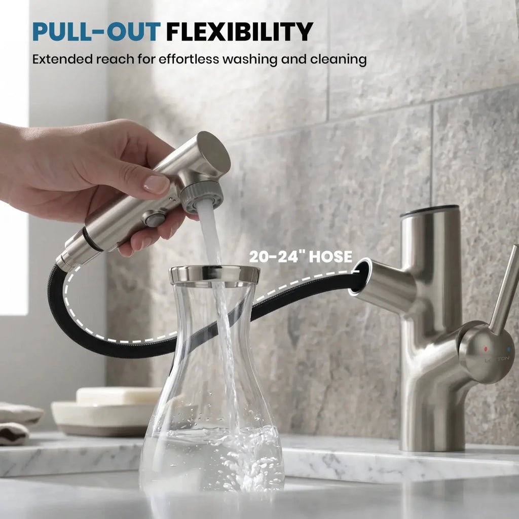 Lefton Single-Handle Bathroom Fountain Faucet With Temperature Display-BF2502