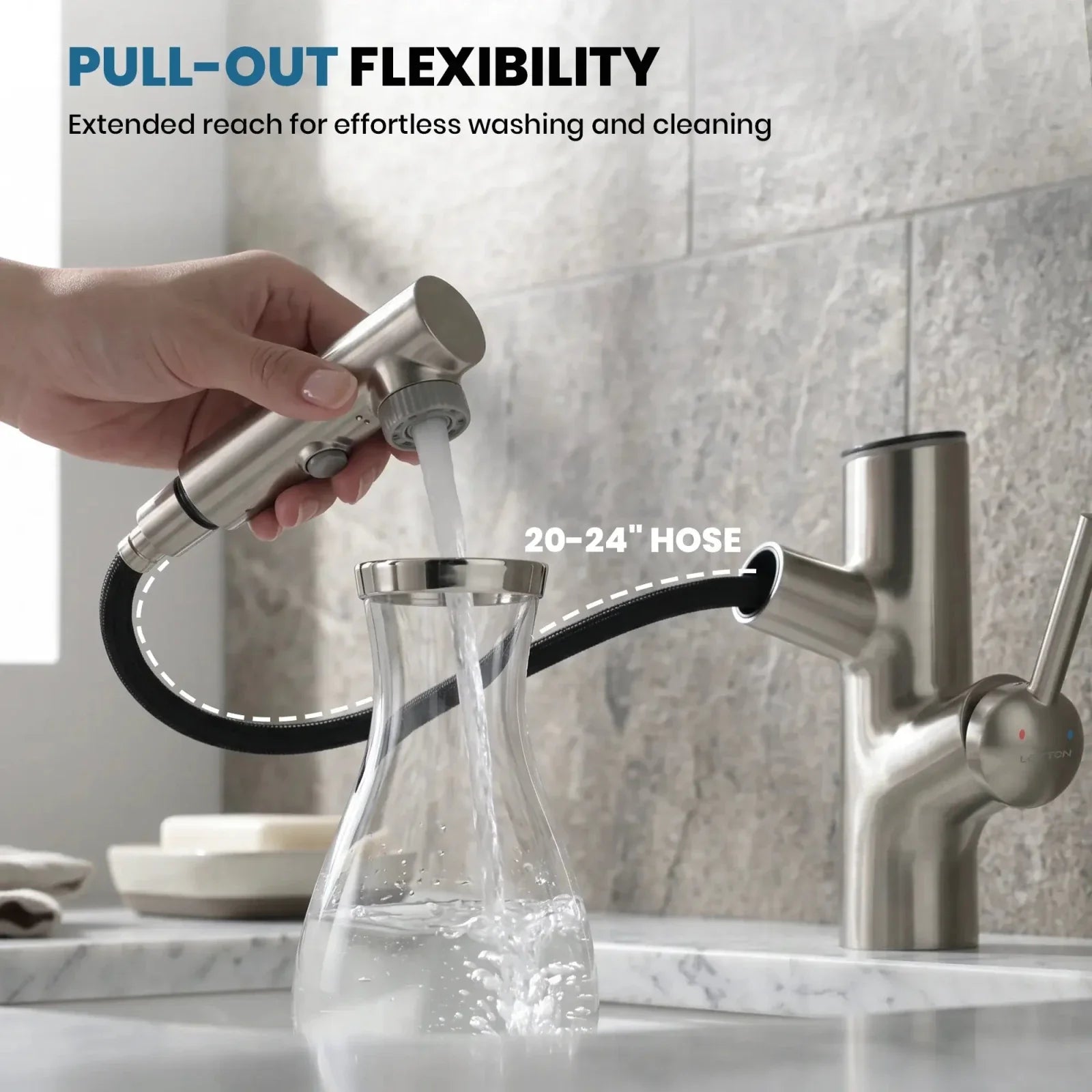 Lefton Single-Handle Bathroom Fountain Faucet With Temperature Display-BF2502