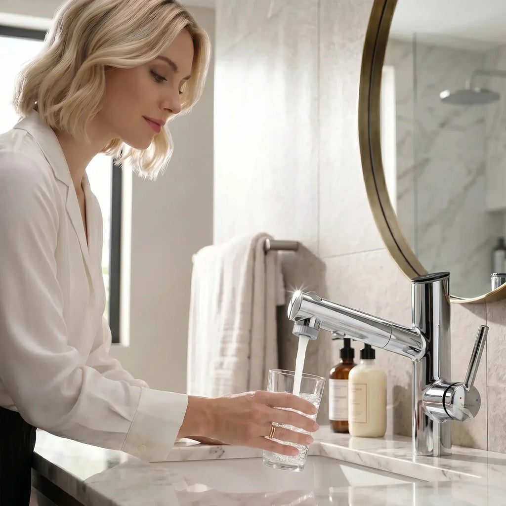 Lefton Single-Handle Bathroom Fountain Faucet With Temperature Display-BF2502
