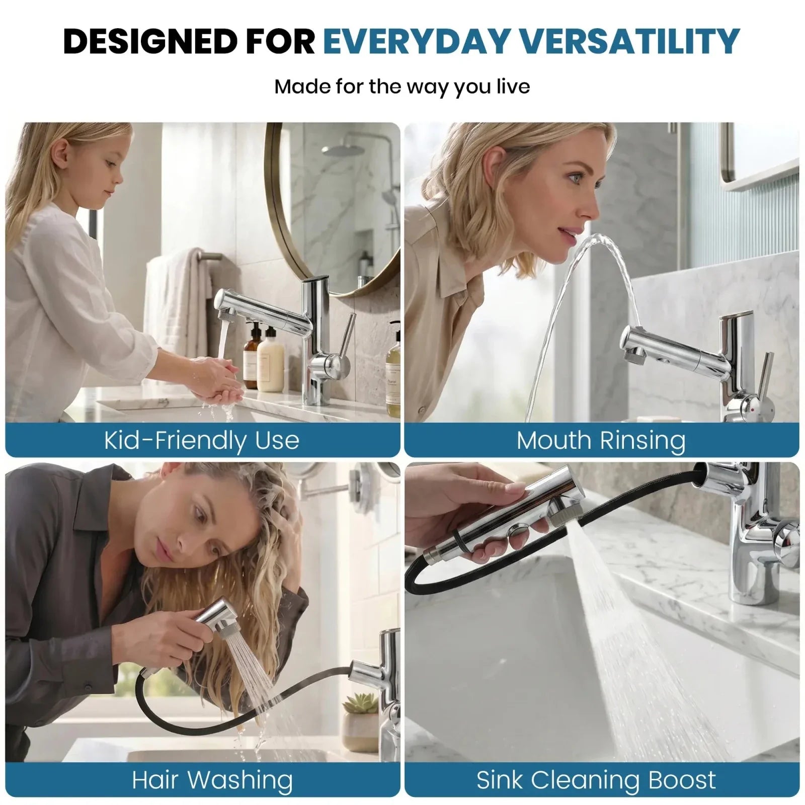 Lefton Single-Handle Bathroom Fountain Faucet With Temperature Display-BF2502