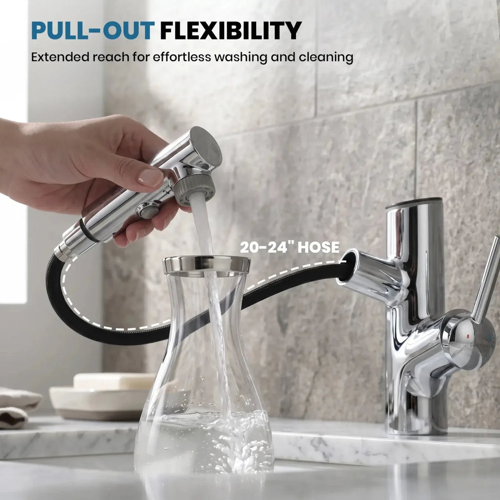Lefton Single-Handle Bathroom Fountain Faucet With Temperature Display-BF2502