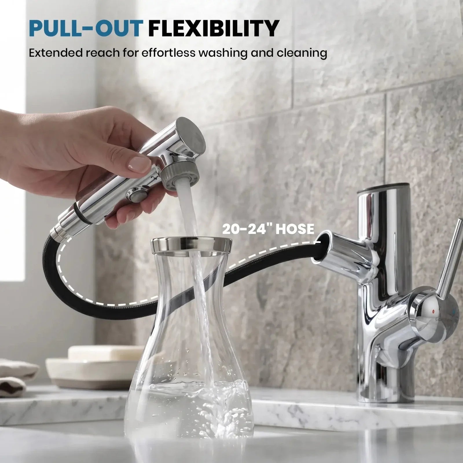 Lefton Single-Handle Bathroom Fountain Faucet With Temperature Display-BF2502