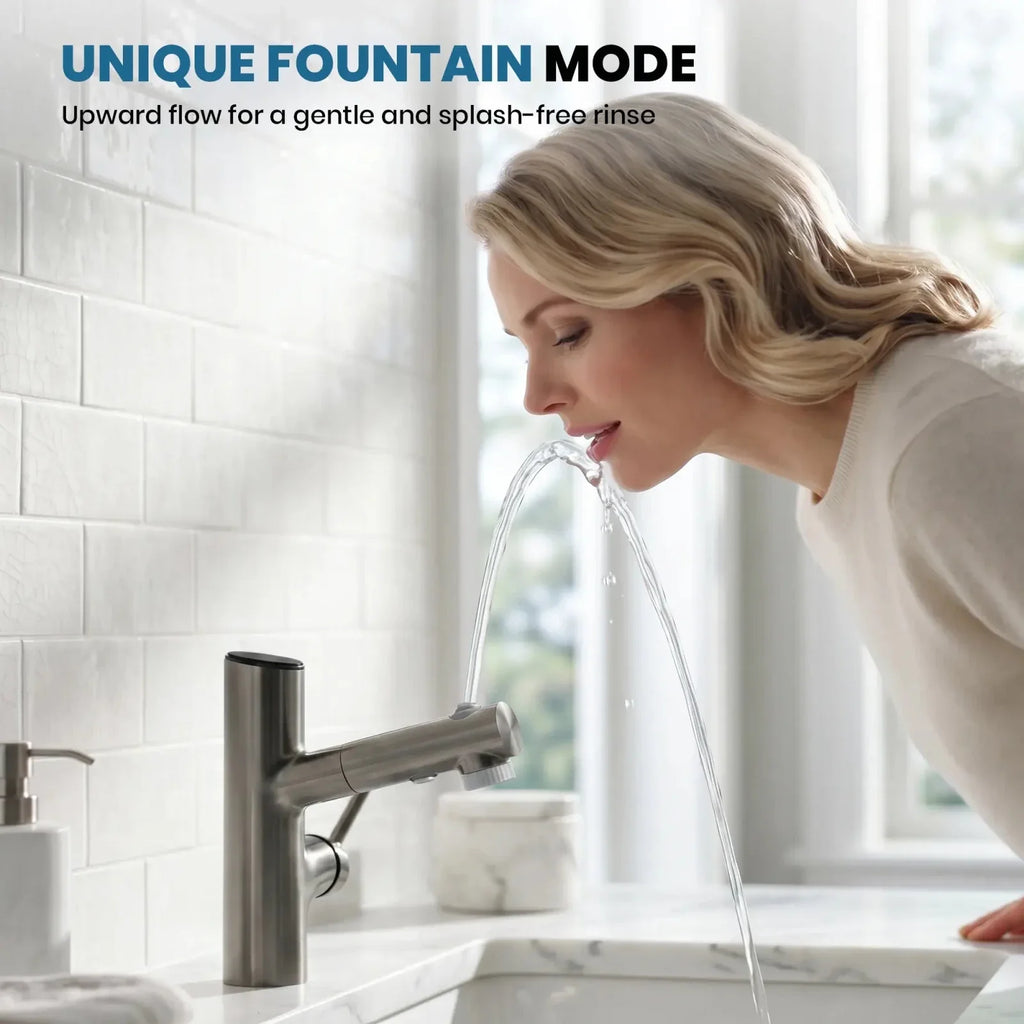 Lefton Single-Handle Bathroom Fountain Faucet With Temperature Display-BF2502