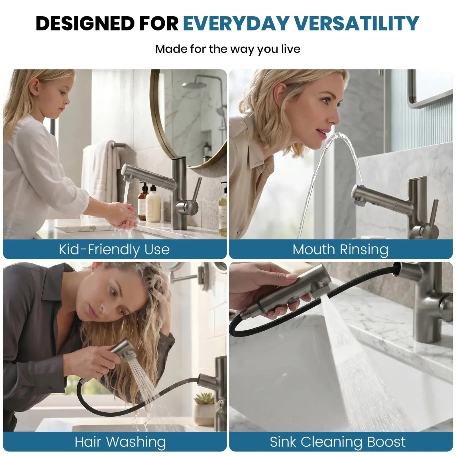 Lefton Single-Handle Bathroom Fountain Faucet With Temperature Display-BF2502