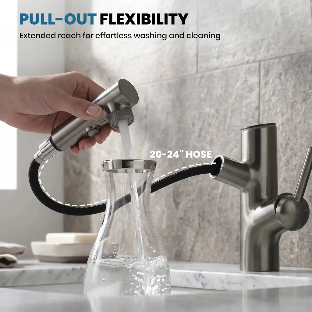 Lefton Single-Handle Bathroom Fountain Faucet With Temperature Display-BF2502