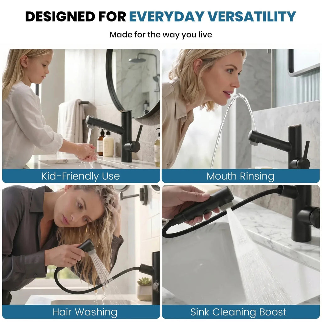 Lefton Single-Handle Bathroom Fountain Faucet With Temperature Display-BF2502