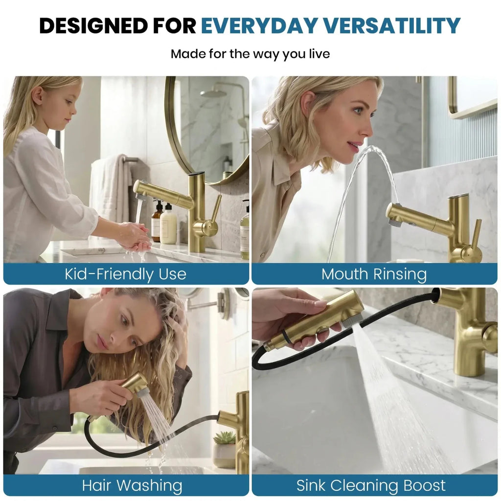 Lefton Single-Handle Bathroom Fountain Faucet With Temperature Display-BF2502