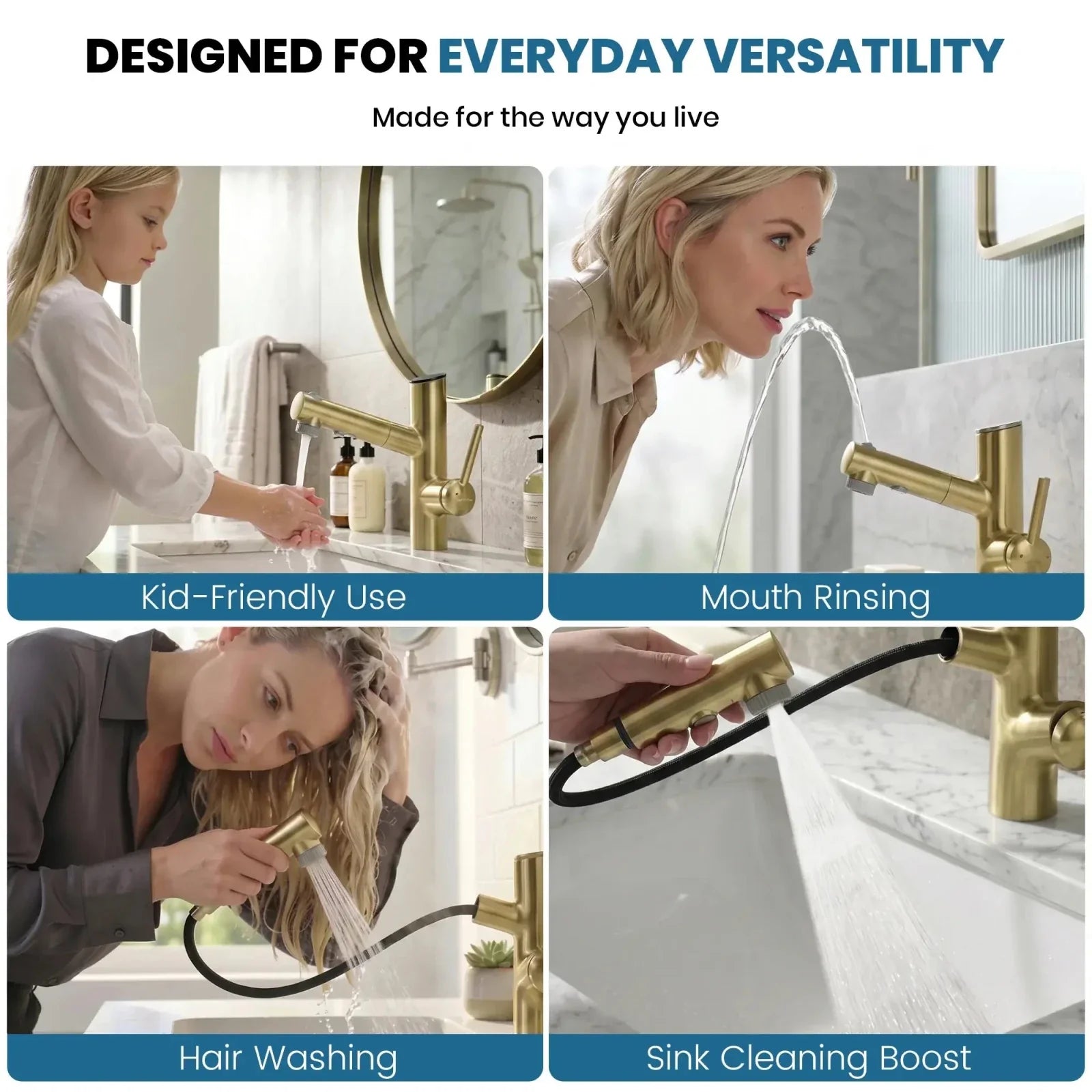 Lefton Single-Handle Bathroom Fountain Faucet With Temperature Display-BF2502