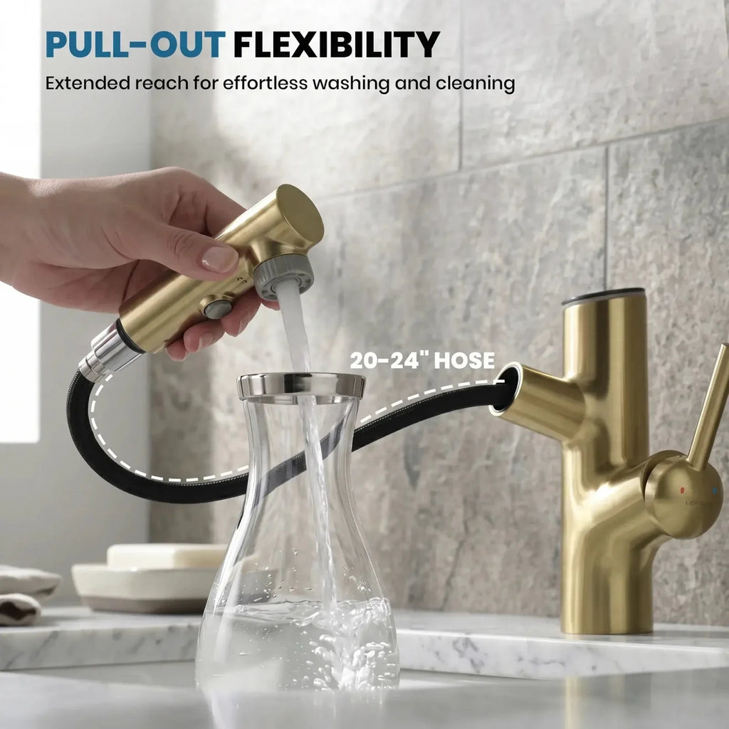 Lefton Single-Handle Bathroom Fountain Faucet With Temperature Display-BF2502