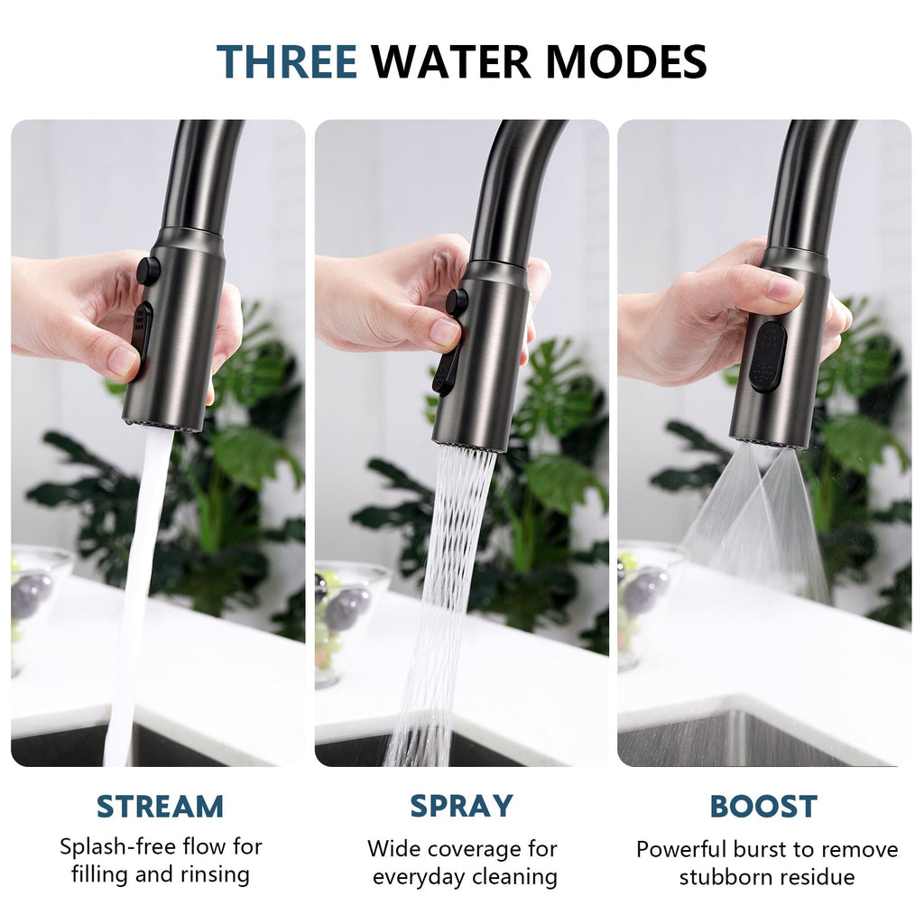 Recertified-Lefton Touchless Sensor Kitchen Faucet with Temperature Display-KF2206-US