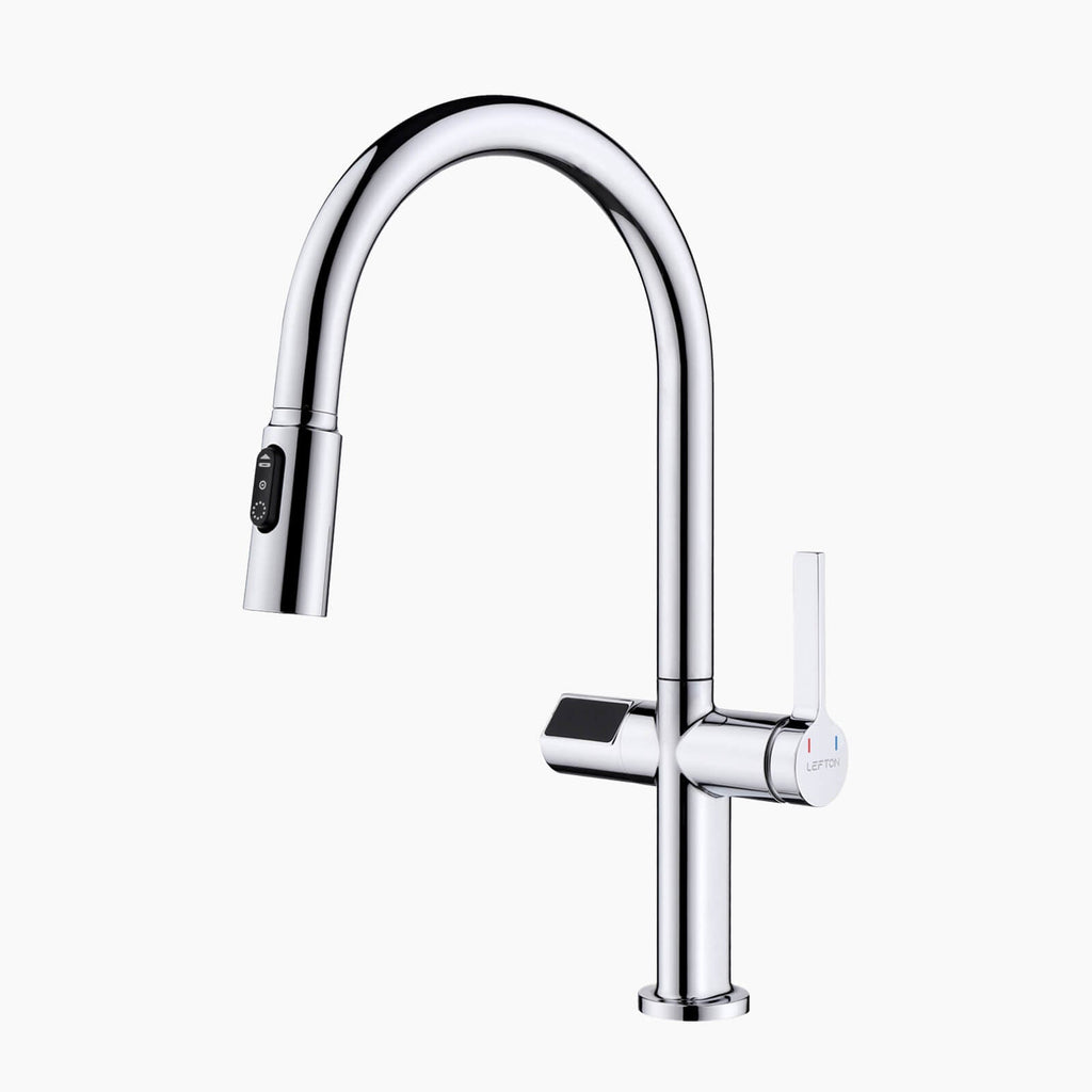 Recertified-Lefton Touchless Sensor Kitchen Faucet with Temperature Display-KF2206-US