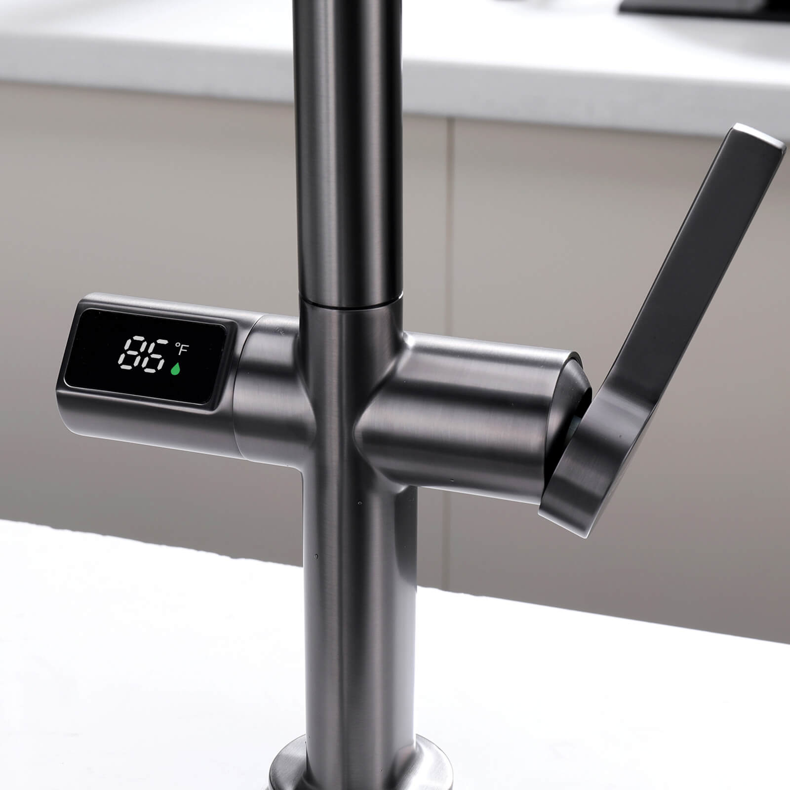 Recertified-Lefton Touchless Sensor Kitchen Faucet with Temperature Display-KF2206-US