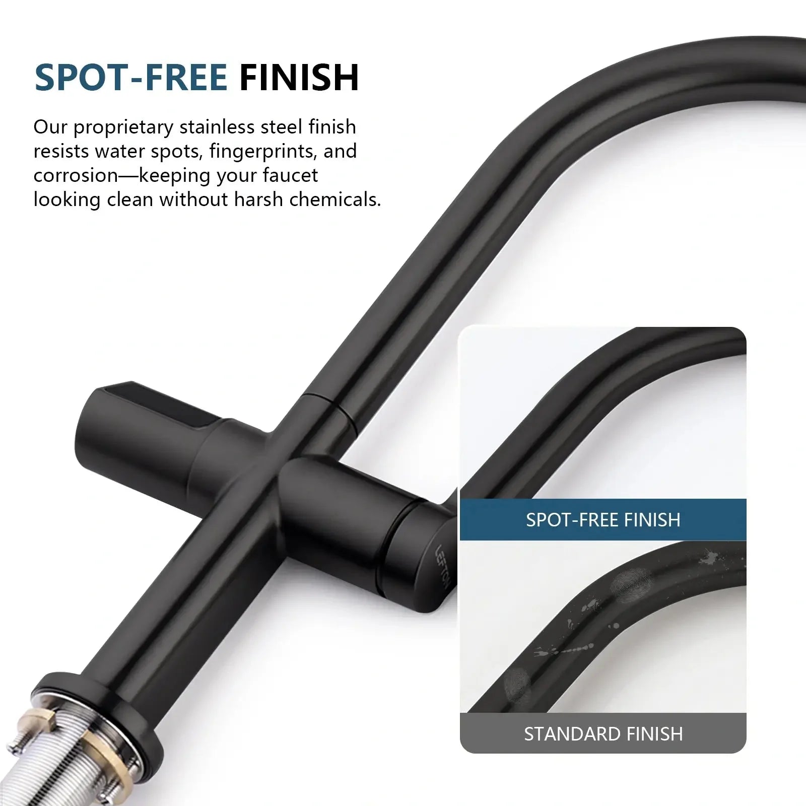 Recertified-Lefton Touchless Sensor Kitchen Faucet with Temperature Display-KF2206-US