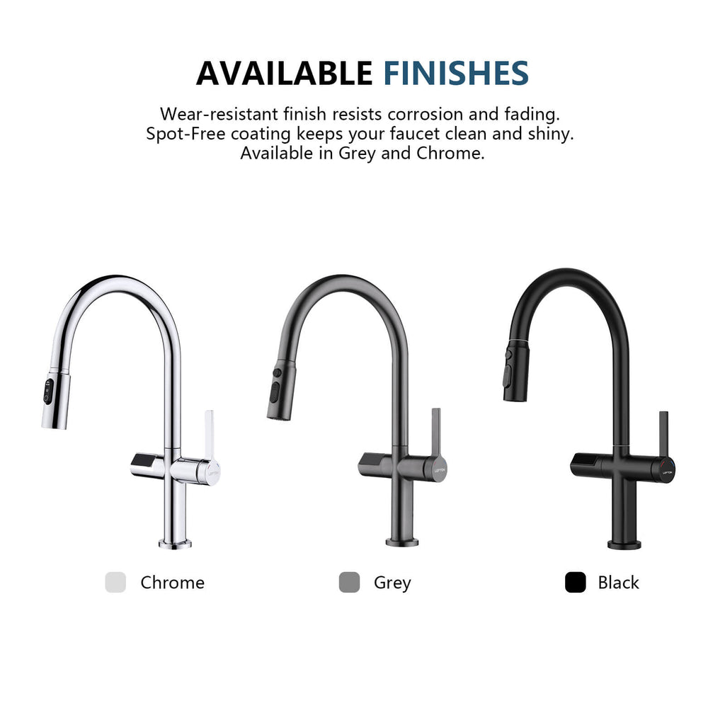 Recertified-Lefton Touchless Sensor Kitchen Faucet with Temperature Display-KF2206-US