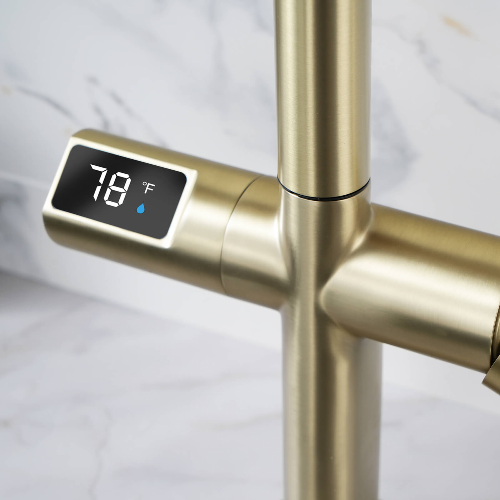 Recertified-Lefton Touchless Sensor Kitchen Faucet with Temperature Display-KF2206-US
