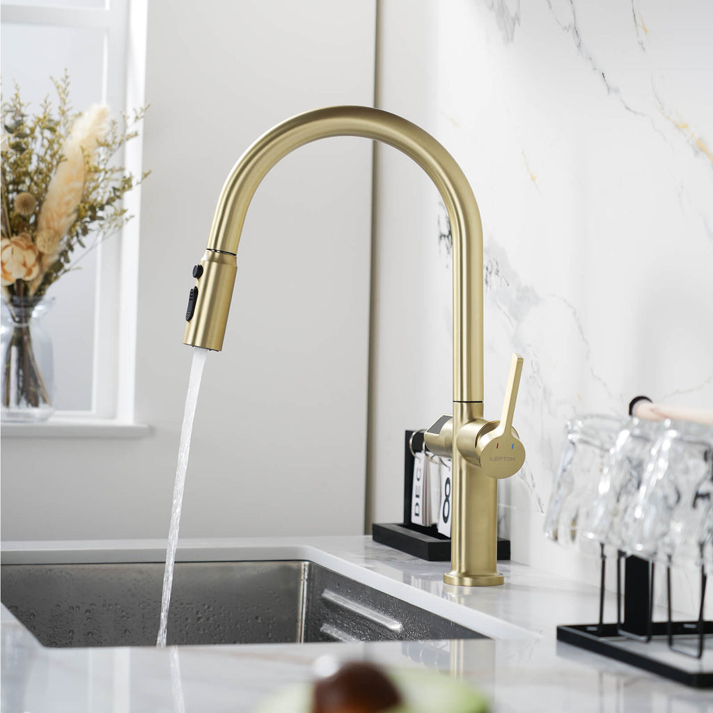 Recertified-Lefton Touchless Sensor Kitchen Faucet with Temperature Display-KF2206-US