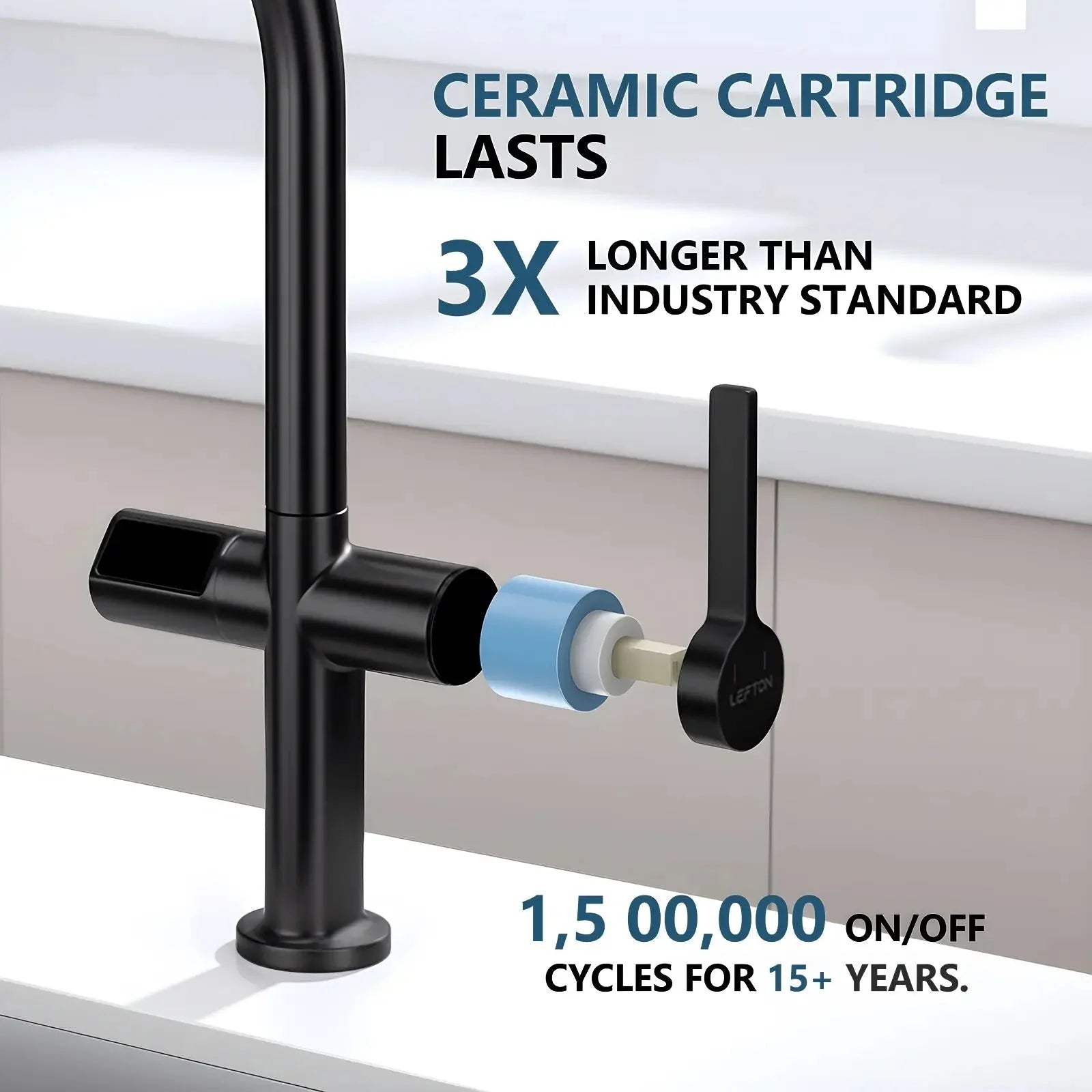 Recertified-Lefton Touchless Sensor Kitchen Faucet with Temperature Display-KF2206-US