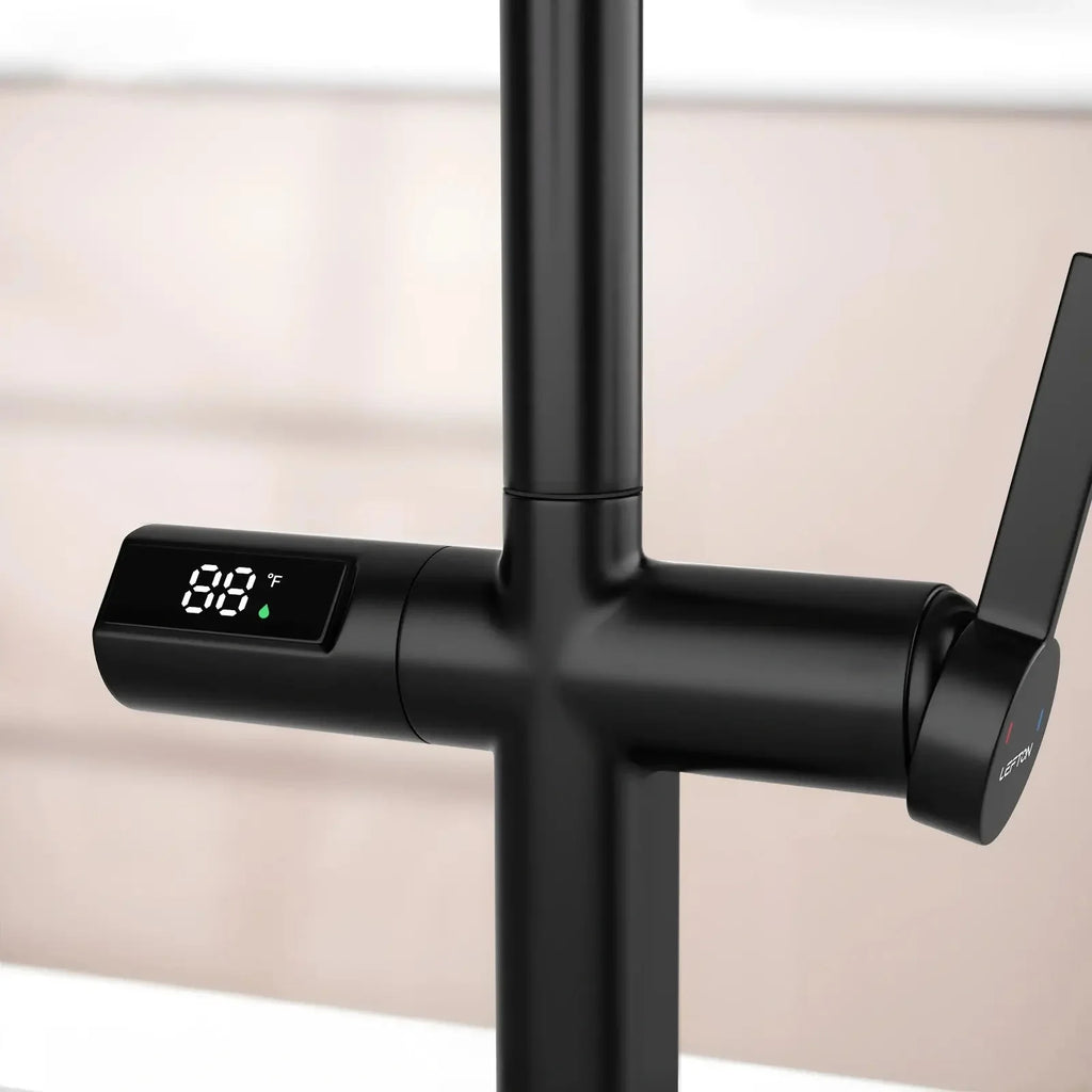 Recertified-Lefton Touchless Sensor Kitchen Faucet with Temperature Display-KF2206-US