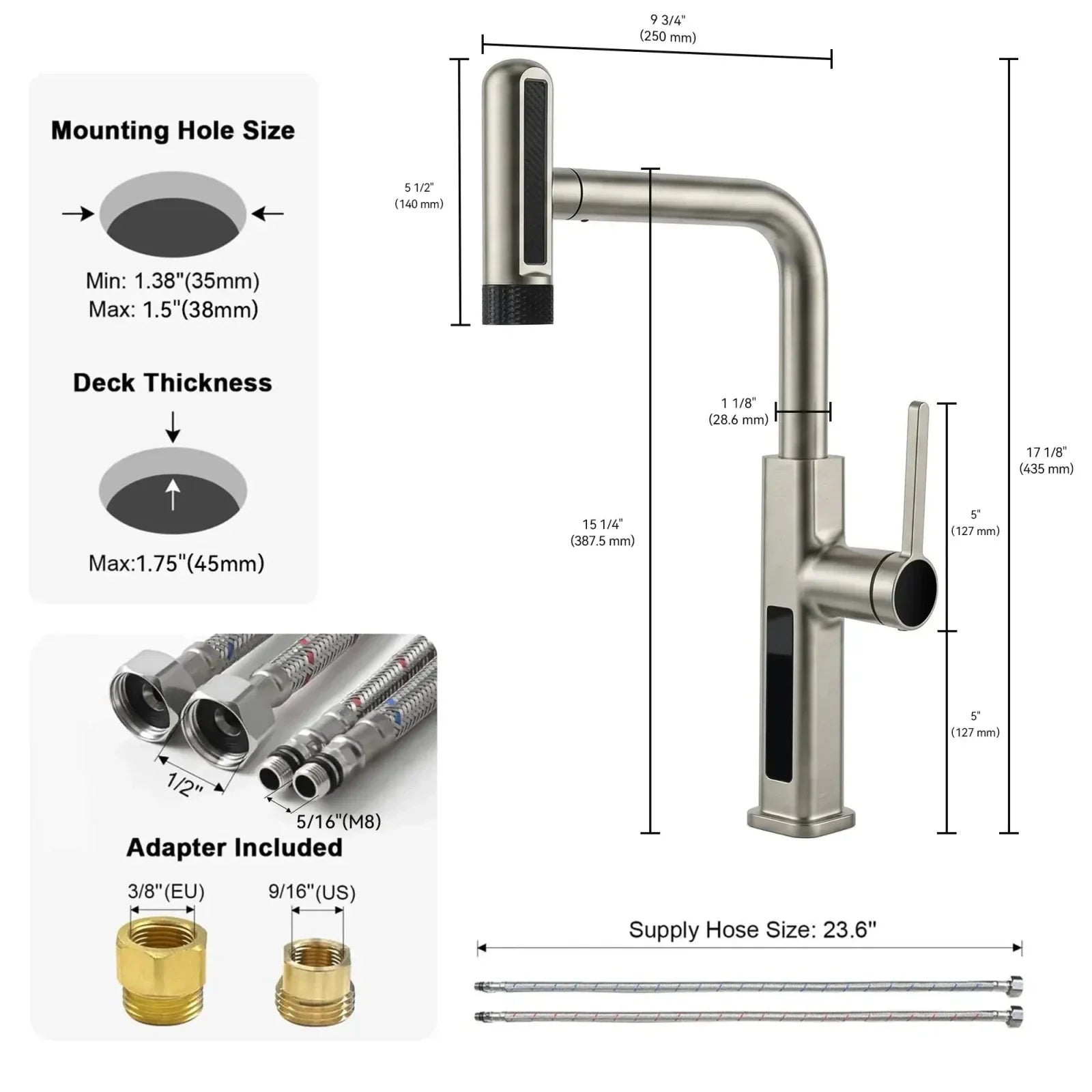 Lefton Touchless Waterfall Kitchen Faucet-KF2209-PRO with Countertop Glass Rinser-KFR2202