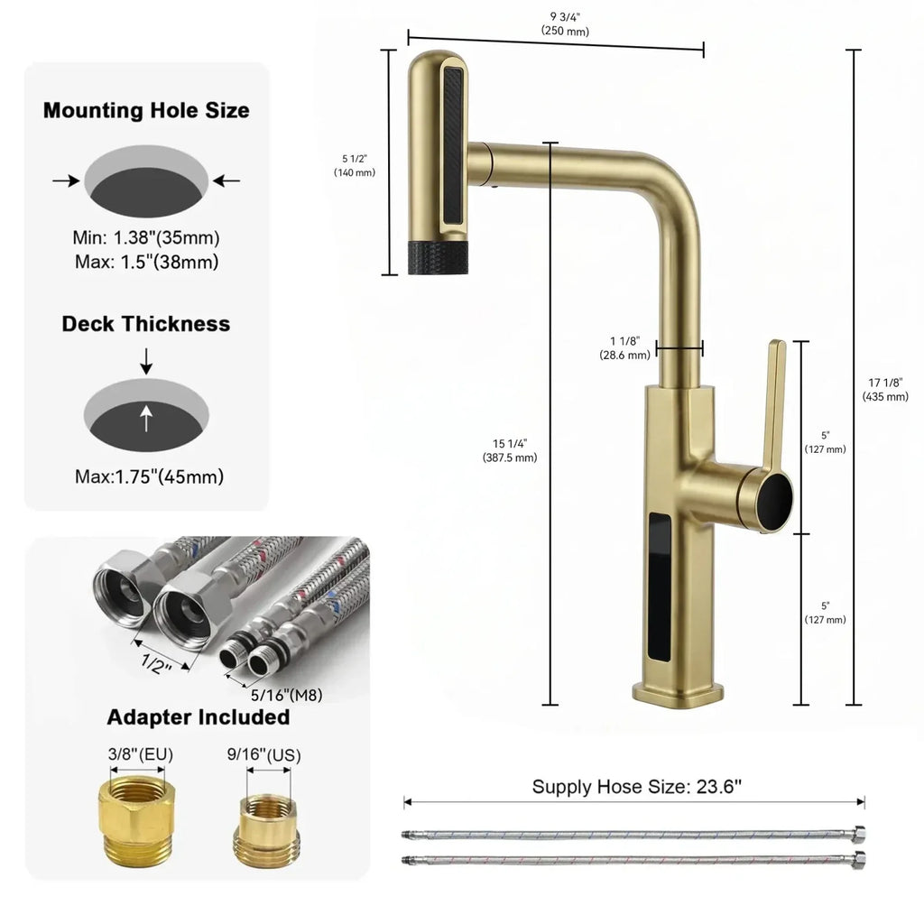 Lefton Touchless Waterfall Kitchen Faucet-KF2209-PRO with Countertop Glass Rinser-KFR2202