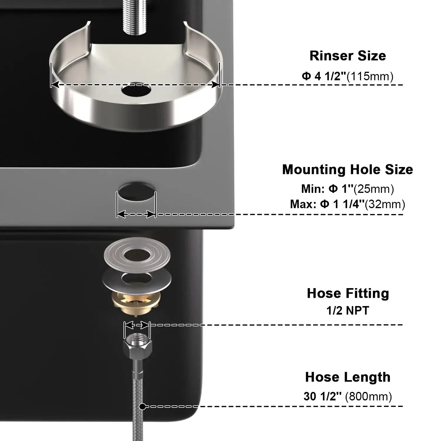 Lefton Touchless Waterfall Kitchen Faucet-KF2209-PRO with Countertop Glass Rinser-KFR2202
