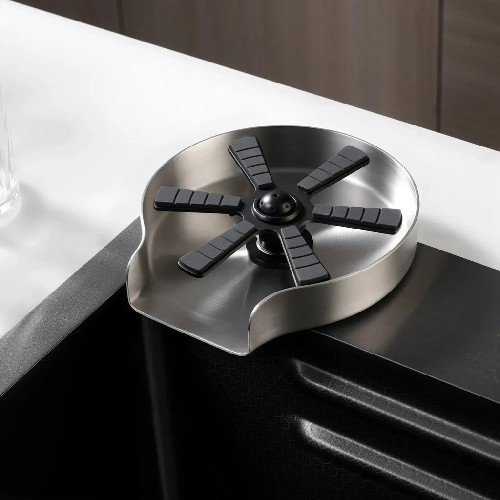 Lefton Touchless Waterfall Kitchen Faucet-KF2209-PRO with Countertop Glass Rinser-KFR2202