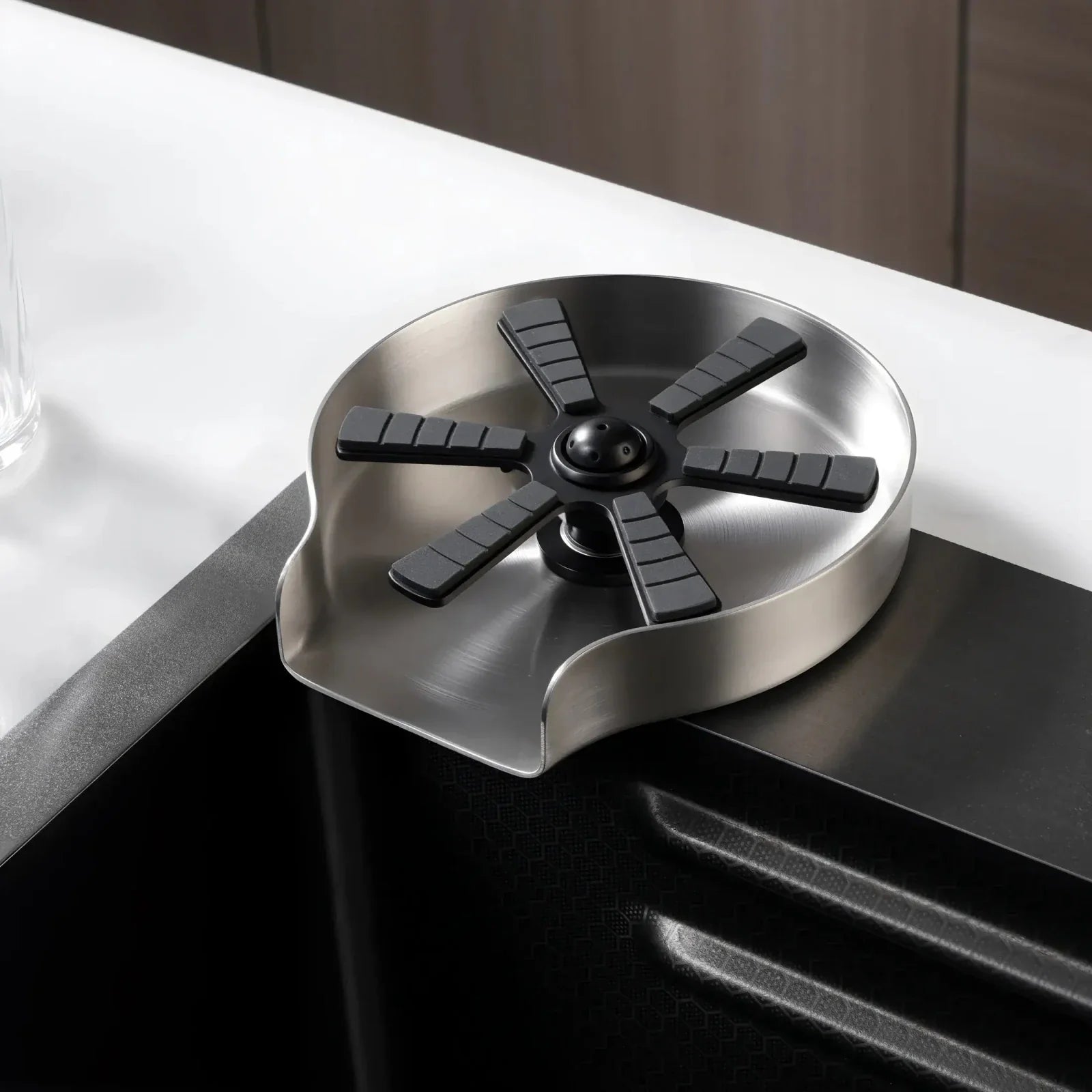 Lefton Touchless Waterfall Kitchen Faucet-KF2209-PRO with Countertop Glass Rinser-KFR2202