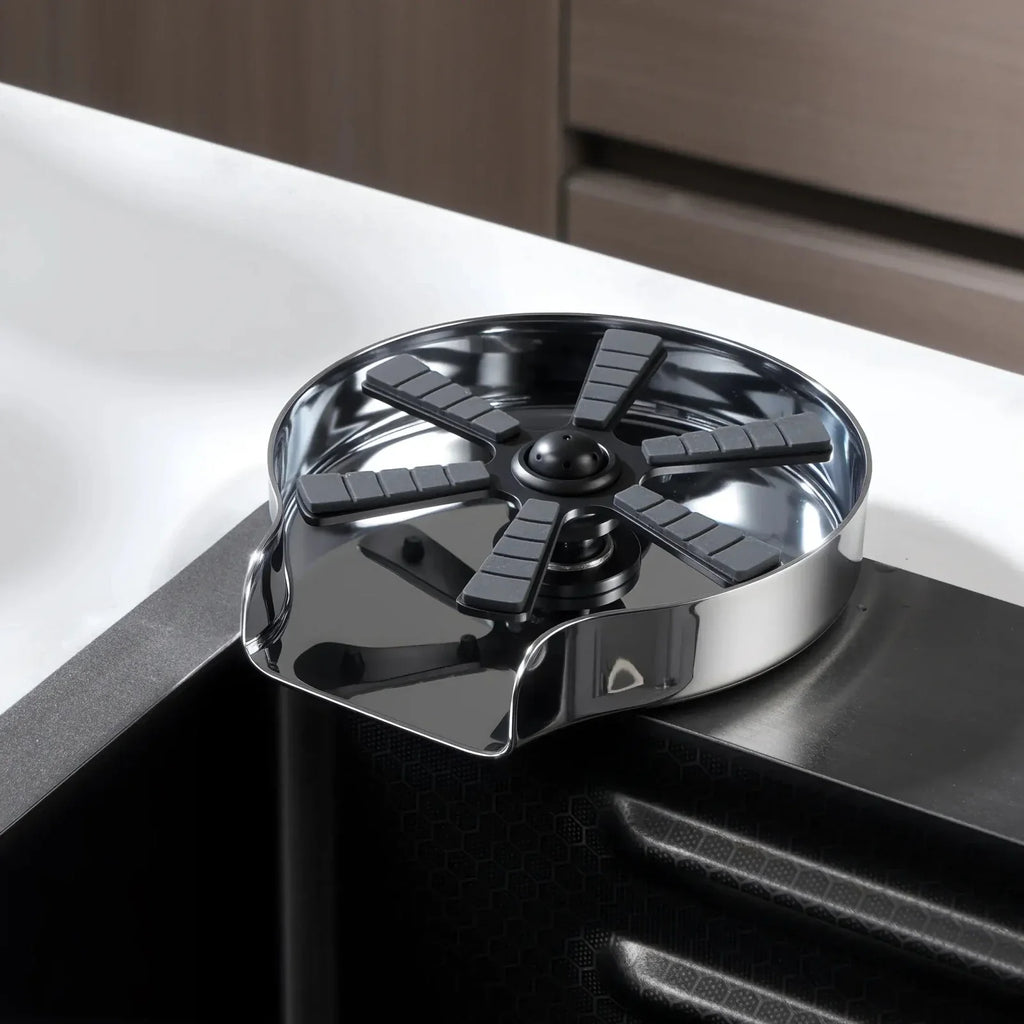 Lefton Touchless Waterfall Kitchen Faucet-KF2209-PRO with Countertop Glass Rinser-KFR2202