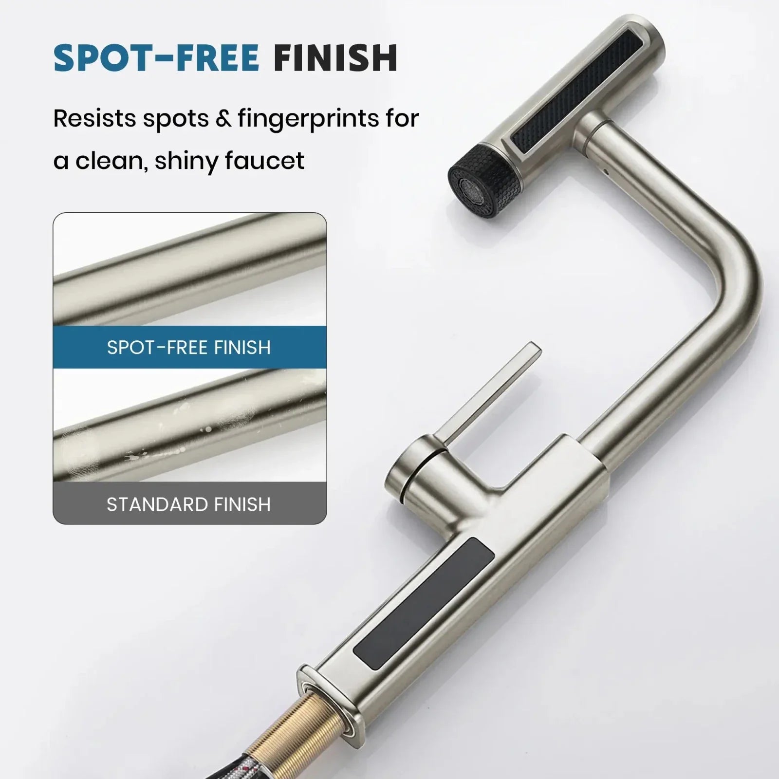 Lefton Touchless Pull-Out Kitchen Faucet with TEMP Display & 6 Water Modes-KF2209-PRO