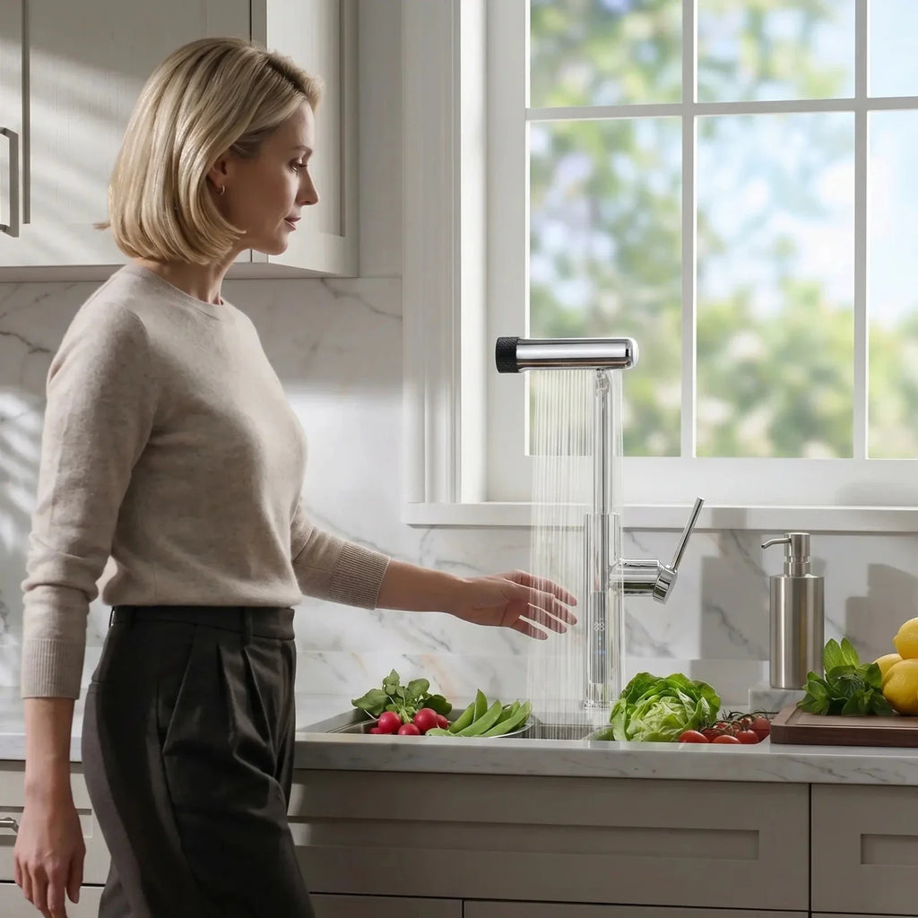 Lefton Touchless Pull-Out Kitchen Faucet with TEMP Display & 6 Water Modes-KF2209-PRO
