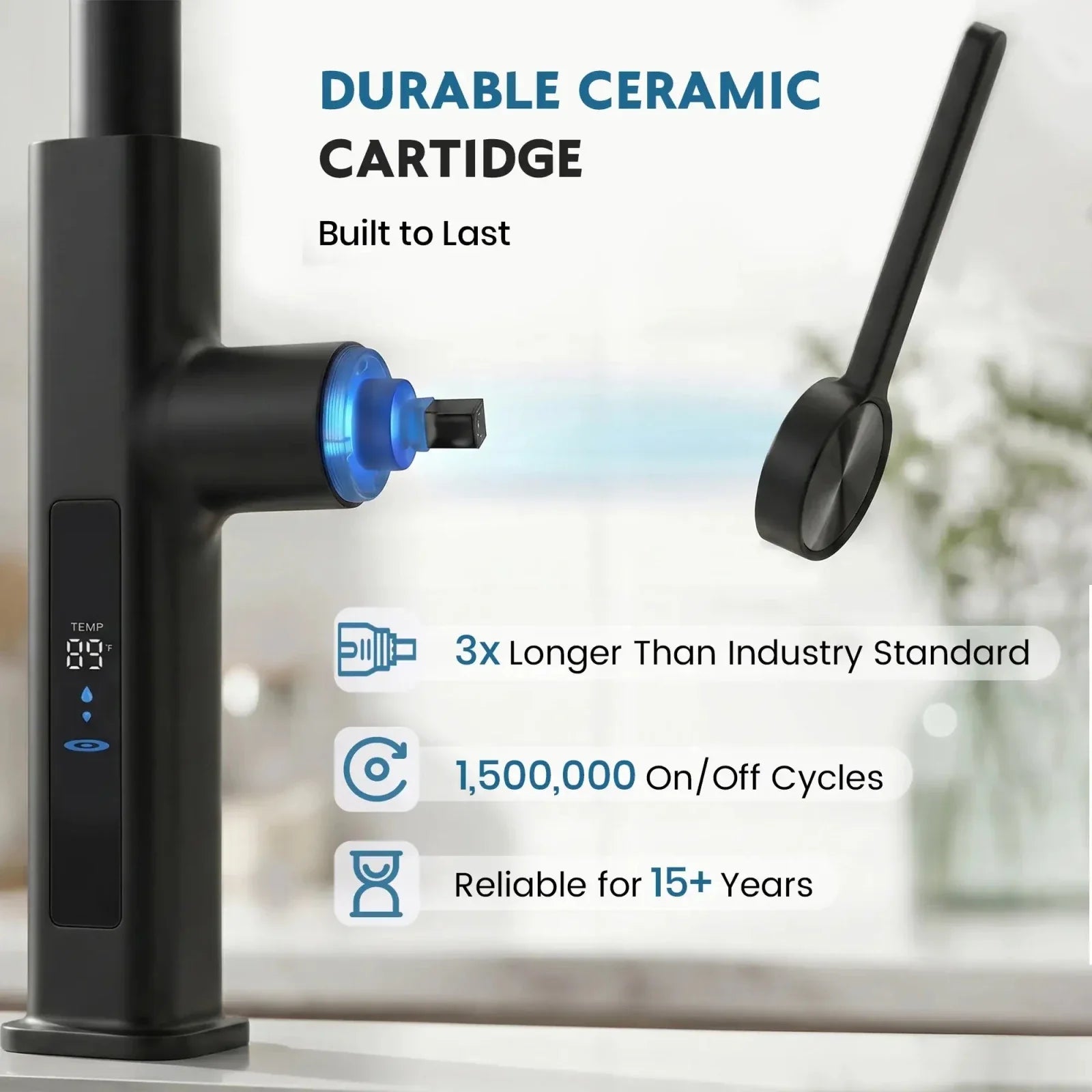 Lefton Touchless Pull-Out Kitchen Faucet with TEMP Display & 6 Water Modes-KF2209-PRO